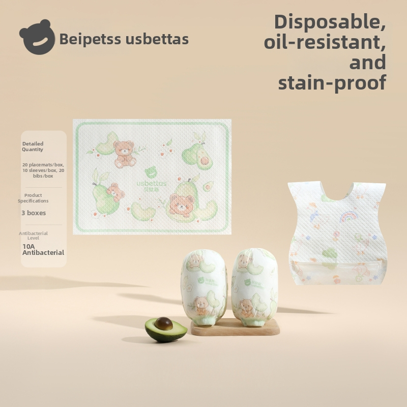 Bērnu vienreizējās roku aizsargi — ūdensnecaurlaidīgi, pret netīrumiem, eļļas izturīgi; karikatūra; Beites; materiāli: neaudums, PE plēve, spandex; vecuma grupa: līdz 1 gadam; sezona: ziema, pavasaris, rudens