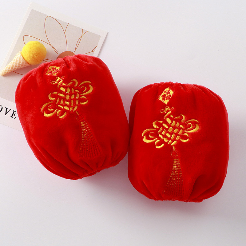 Bērnu siltās piedurknes Jaunā gada ķīniešu stilā ar izšūtu karikatūras motīvu, universāls, materiāls kristāla samts, vecums 1–8 gadi, rudens 2024