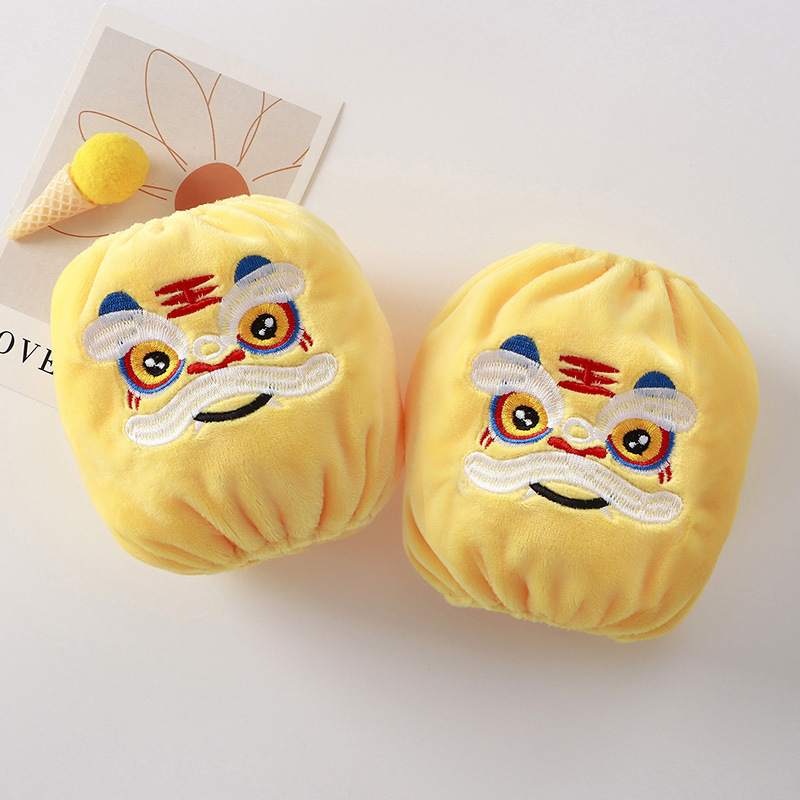 Bērnu siltās piedurknes Jaunā gada ķīniešu stilā ar izšūtu karikatūras motīvu, universāls, materiāls kristāla samts, vecums 1–8 gadi, rudens 2024