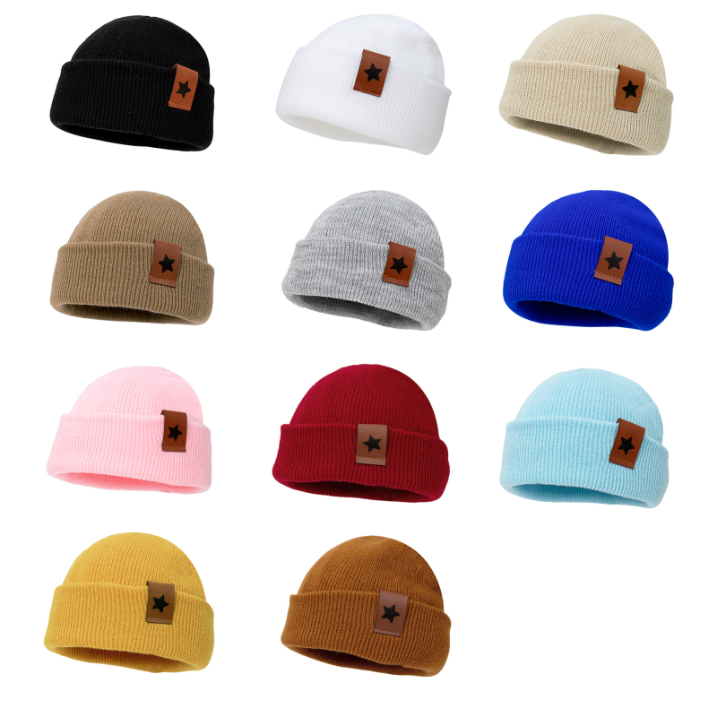 Pălărie tricotată pentru copii din acril, iarnă, cu stea cu cinci colțuri, caldă și rezistentă la vânt, în formă de dom, pentru vârste 2-4, 4-6, 8-10 și peste 10 ani.