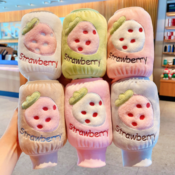 Bērnu velūra aizsargšūnas uz piedurknēm pret netīrumiem rudens-ziemas-pavasara sezonai, vecuma grupa 3–13 gadi, augļu karikatūras raksts