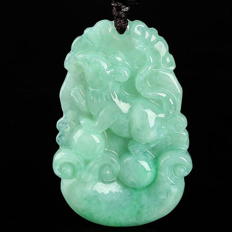 Nefrīta kulons ar 12 zodiaka zīmēm no Mjanmaras, dabisks nefrits, ķīniešu stils, unisex