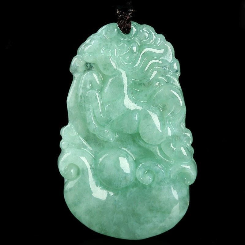 Nefrit privjesak s 12 znakova zodijaka iz Mjanmara, prirodni nefrit, kineski stil, unisex