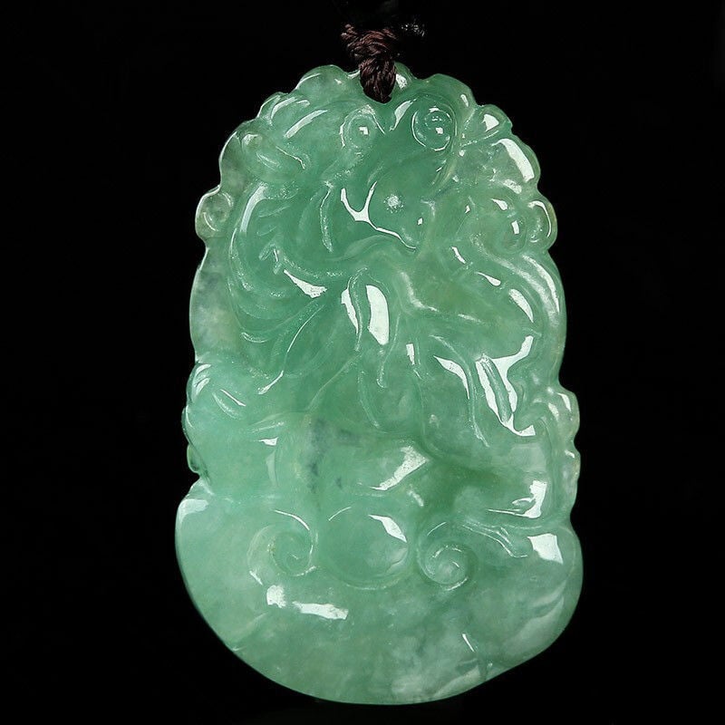 Nefrit privjesak s 12 znakova zodijaka iz Mjanmara, prirodni nefrit, kineski stil, unisex