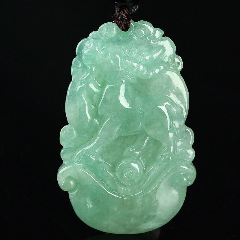 Nefrit privjesak s 12 znakova zodijaka iz Mjanmara, prirodni nefrit, kineski stil, unisex