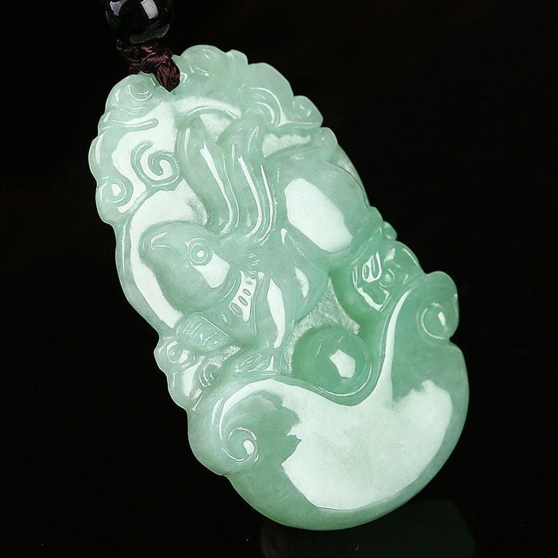 Nefrit privjesak s 12 znakova zodijaka iz Mjanmara, prirodni nefrit, kineski stil, unisex