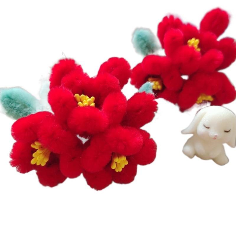 Okretna kopča za kosu s hanfu baršunastim cvijetom, nakit u starinskom stilu • Vrsta dragog kamena: topaz • Materijal ugradnje: Drugo • Godina/Sezona izdanja: jesen 2022 • Identifikacijski znak: domaća procjena