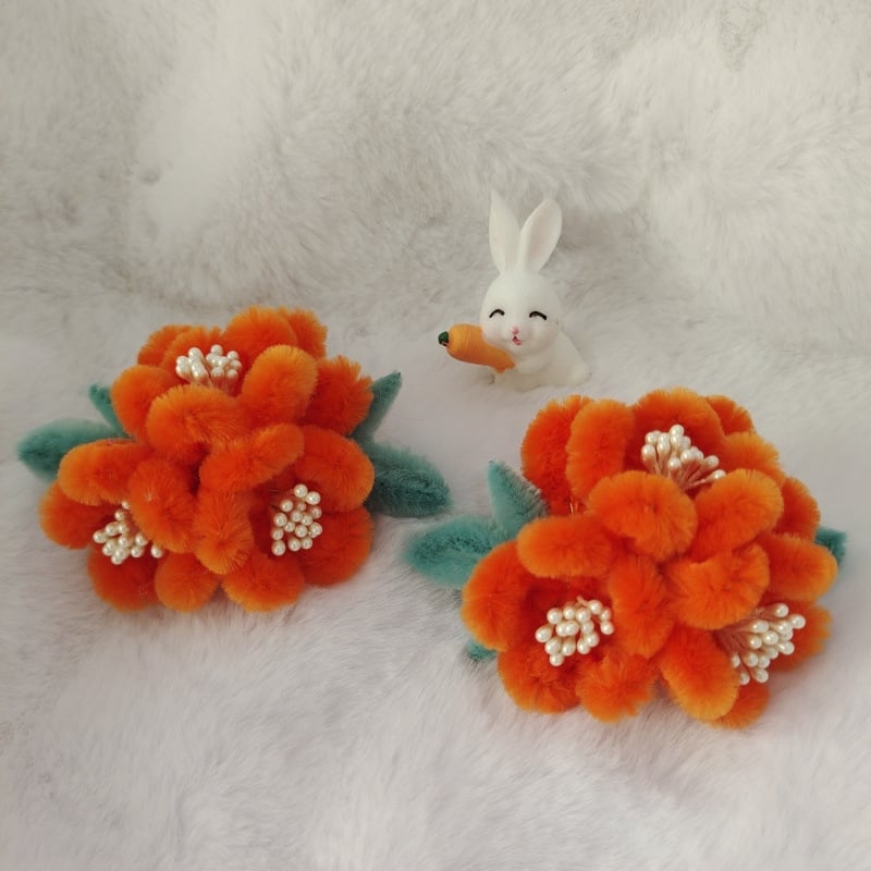 Okretna kopča za kosu s hanfu baršunastim cvijetom, nakit u starinskom stilu • Vrsta dragog kamena: topaz • Materijal ugradnje: Drugo • Godina/Sezona izdanja: jesen 2022 • Identifikacijski znak: domaća procjena