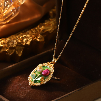 Metalni ogrlica s privjeskom od 18k zlata, elektropaliranje, stil lagani luksuz, unisex