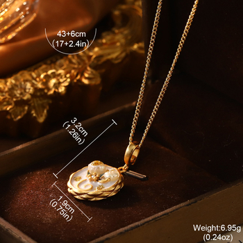 Metalni ogrlica s privjeskom od 18k zlata, elektropaliranje, stil lagani luksuz, unisex