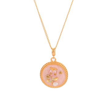 Metalni ogrlica s privjeskom od 18k zlata, elektropaliranje, stil lagani luksuz, unisex