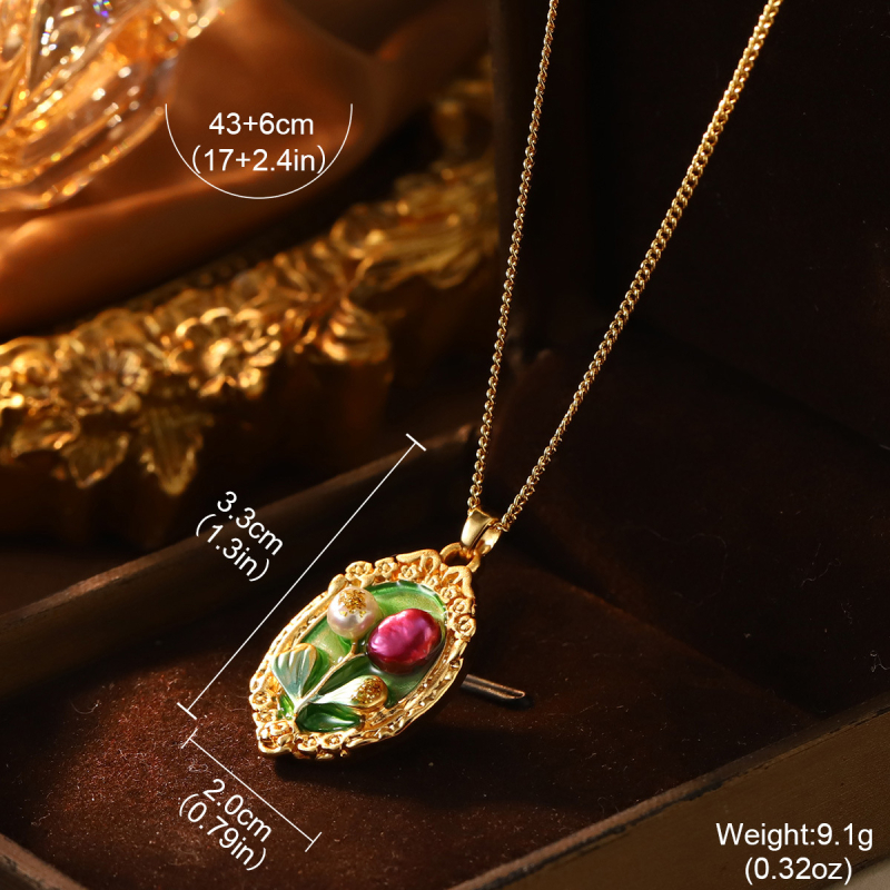 Metalni ogrlica s privjeskom od 18k zlata, elektropaliranje, stil lagani luksuz, unisex