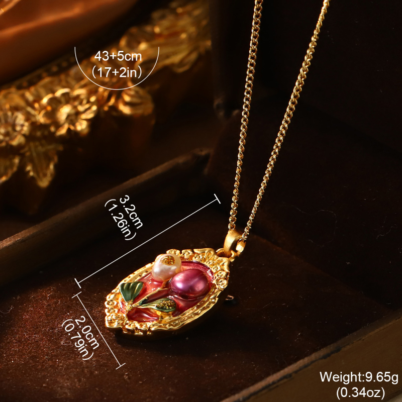 Metalni ogrlica s privjeskom od 18k zlata, elektropaliranje, stil lagani luksuz, unisex