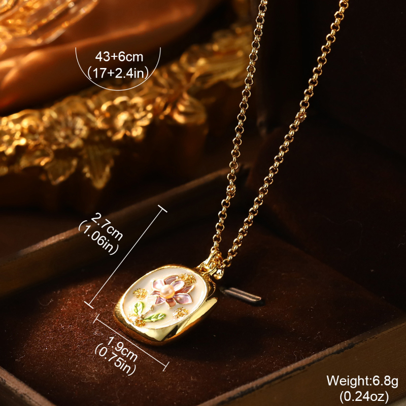 Metalni ogrlica s privjeskom od 18k zlata, elektropaliranje, stil lagani luksuz, unisex
