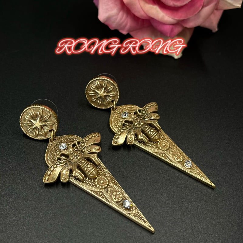 Naušnice od legure s rhinestones inlayem, retro europski srednjovjekovni stil, uzor križ/kruna/rimski brojevi