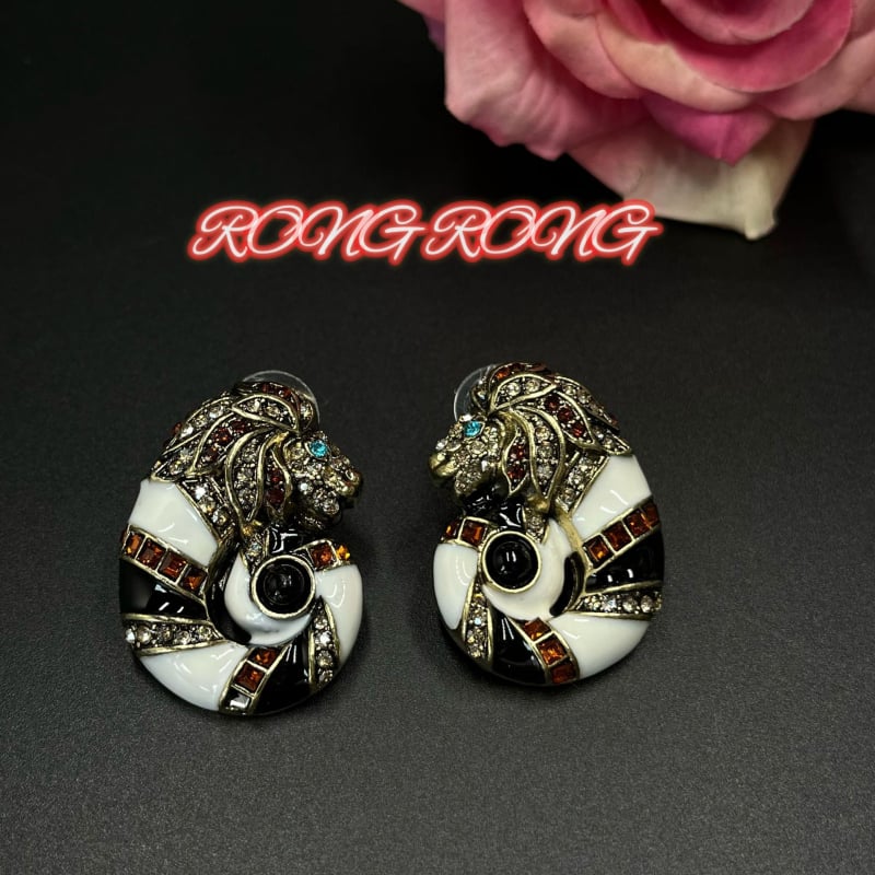 Naušnice od legure s rhinestones inlayem, retro europski srednjovjekovni stil, uzor križ/kruna/rimski brojevi