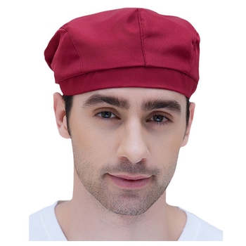 Vasaros beretė šefų kepurė su kvėpuojančiu tinklu, poliesteris, spausdintas logotipas, catering darbo kepurė