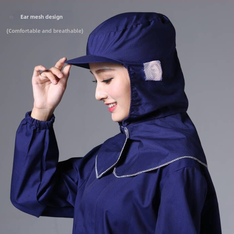 Unisex medvilninė puloverinė kepurė su gobtuvu ir trumpu kraštu, dulkių atsparumas maisto gamybai; logotipo pritaikymas