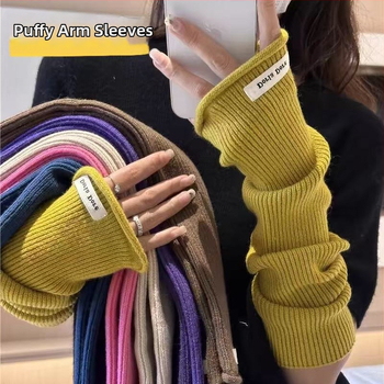 Sieviešu pusprstainas cimdi, silti akrila adījumi ar tie-dye rakstu, roku darbs, piemēroti ziemai un pavasarim