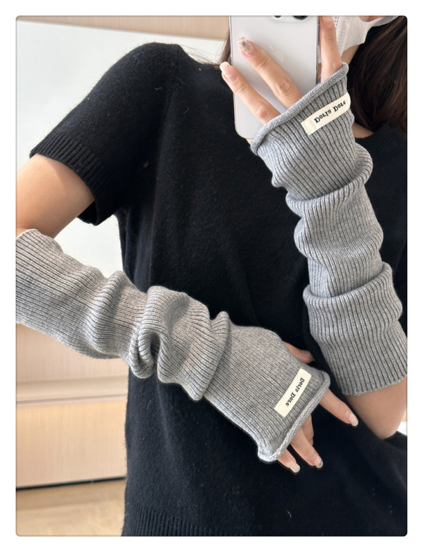 Sieviešu pusprstainas cimdi, silti akrila adījumi ar tie-dye rakstu, roku darbs, piemēroti ziemai un pavasarim