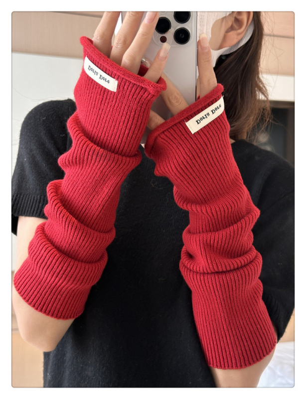 Sieviešu pusprstainas cimdi, silti akrila adījumi ar tie-dye rakstu, roku darbs, piemēroti ziemai un pavasarim