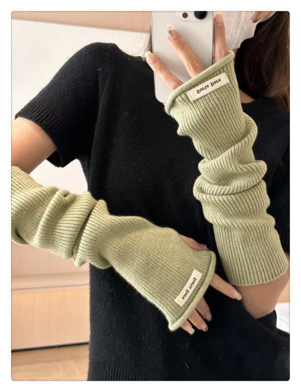 Sieviešu pusprstainas cimdi, silti akrila adījumi ar tie-dye rakstu, roku darbs, piemēroti ziemai un pavasarim