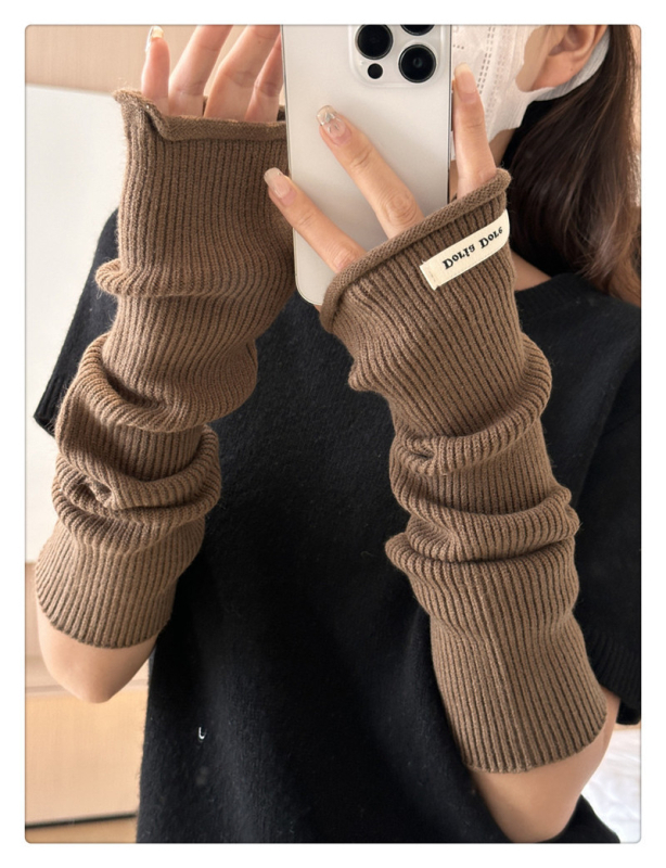 Sieviešu pusprstainas cimdi, silti akrila adījumi ar tie-dye rakstu, roku darbs, piemēroti ziemai un pavasarim