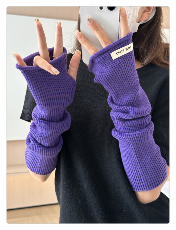 Sieviešu pusprstainas cimdi, silti akrila adījumi ar tie-dye rakstu, roku darbs, piemēroti ziemai un pavasarim