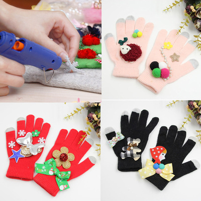 DIY set rukavica za roditelje i djecu s pet prstiju – pletene rukavice za odrasle, unisex, zima