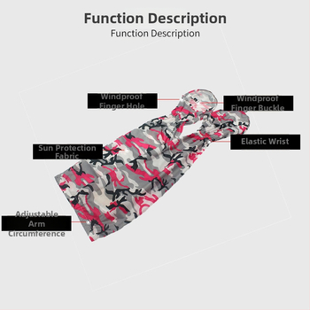 Ženski UV rukav za vanjske sportove - dugi rukav, kamuflažni uzorak, brzo suši, lagan UPF50+, poliester