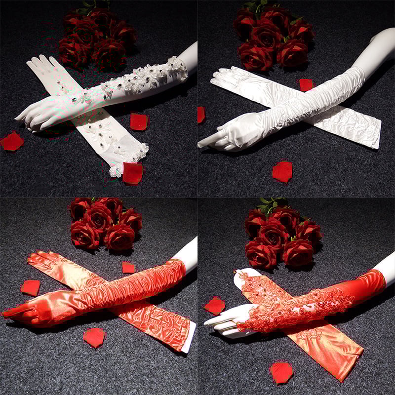 Vjenčane dugačke čipkaste rukavice za žene, dekorativne, za sve sezone, proljeće 2021