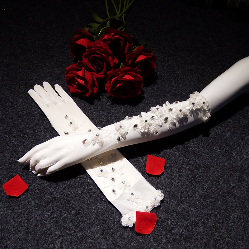 Vjenčane dugačke čipkaste rukavice za žene, dekorativne, za sve sezone, proljeće 2021