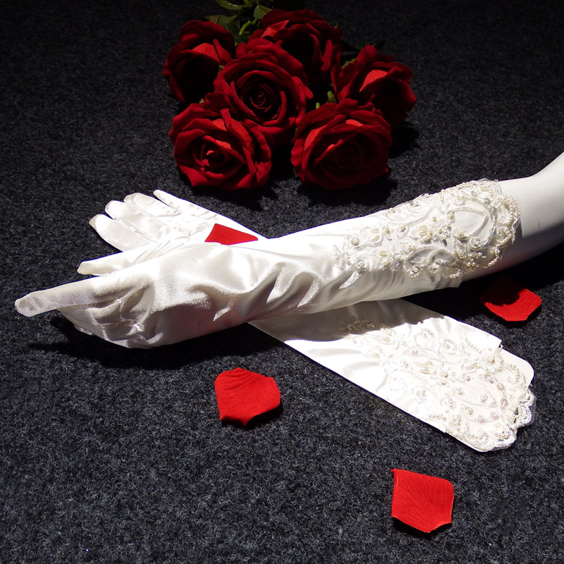 Vjenčane dugačke čipkaste rukavice za žene, dekorativne, za sve sezone, proljeće 2021