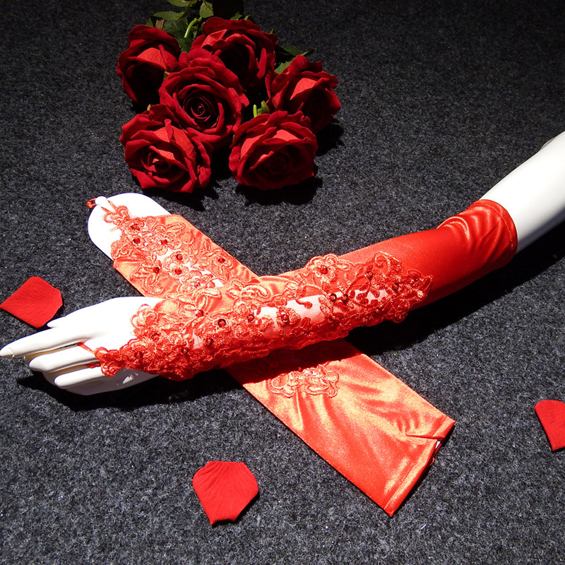 Vjenčane dugačke čipkaste rukavice za žene, dekorativne, za sve sezone, proljeće 2021