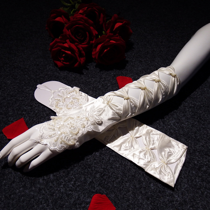 Vjenčane dugačke čipkaste rukavice za žene, dekorativne, za sve sezone, proljeće 2021