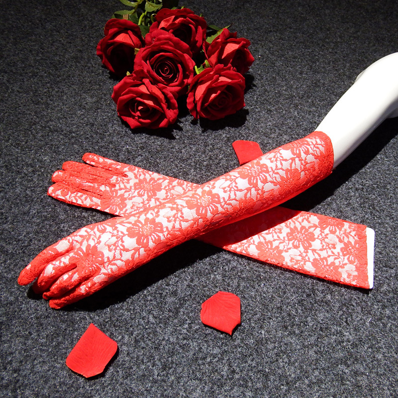 Vjenčane dugačke čipkaste rukavice za žene, dekorativne, za sve sezone, proljeće 2021
