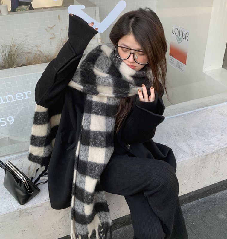 Șal din mohair gradient (100% mohair, iarnă, gros și cald, lansare toamnă 2025)