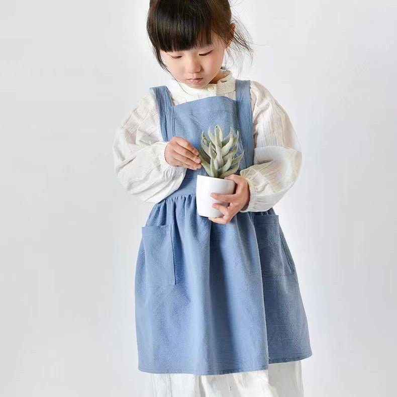 Priekšauts no 100% kokvilnas, bez piedurknēm, traipu izturīgs, svaigs stils, vienkrāsains dizains