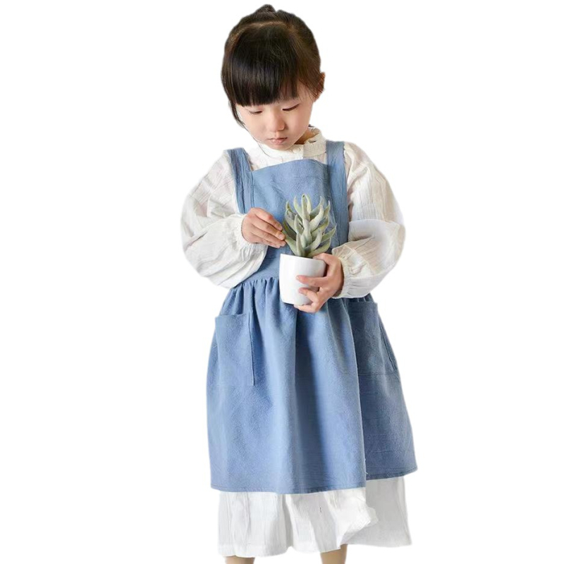 Priekšauts no 100% kokvilnas, bez piedurknēm, traipu izturīgs, svaigs stils, vienkrāsains dizains