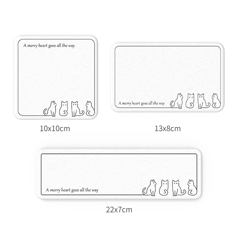 Absorbējošs paliktnis mazgājamajai izlietnei no diatomīta, kvadrātformas, ģeometriska un karikatūru raksts, drukāts dizains, mūsdienīgs minimālisms