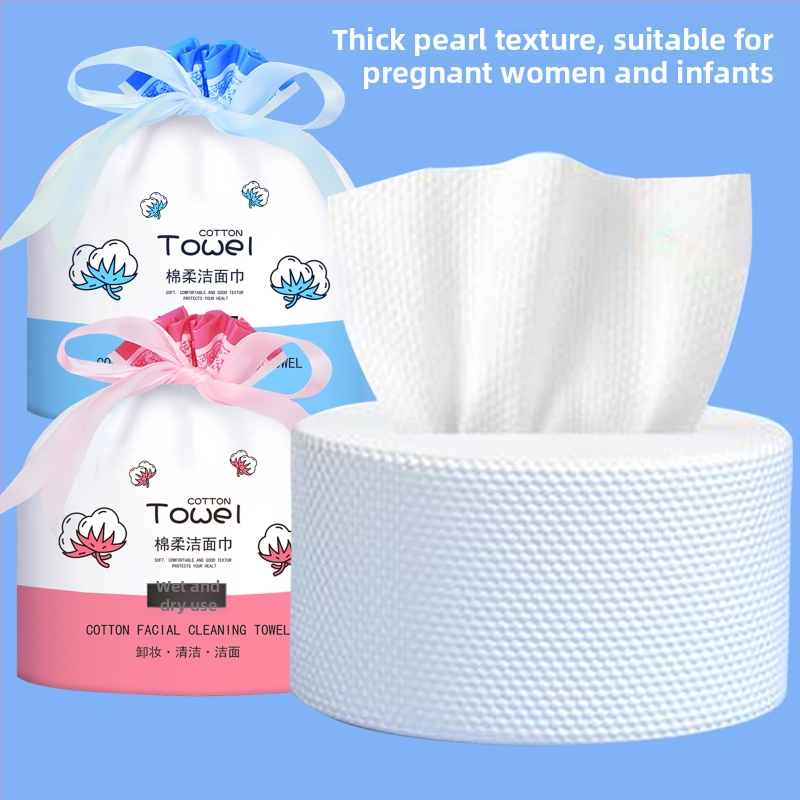 Qi hanmei Eldobható pamut arc törölközők – vastagított, nagy tekercs, 600 g, szálmentes, szalonminőség, nagy tétel csomag