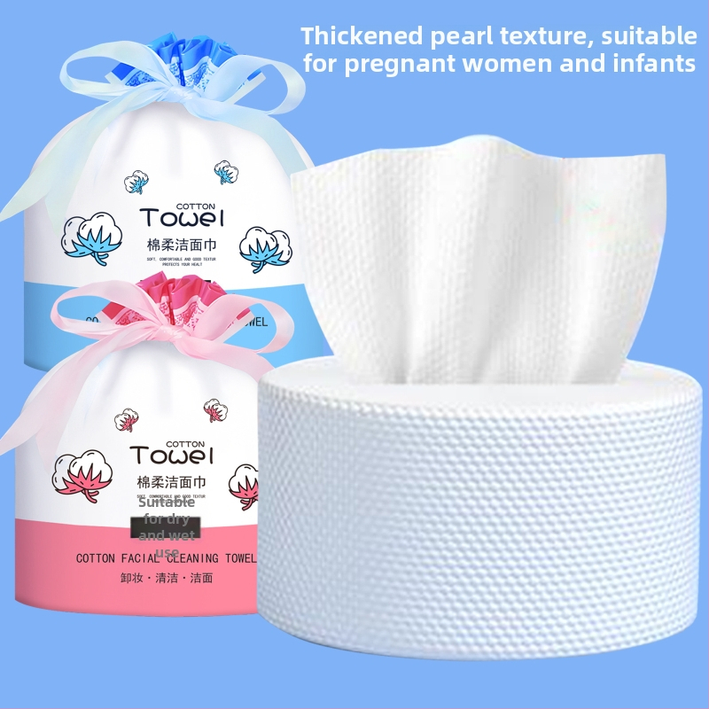 Qi hanmei Eldobható pamut arc törölközők – vastagított, nagy tekercs, 600 g, szálmentes, szalonminőség, nagy tétel csomag