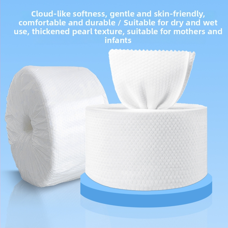 Qi hanmei Eldobható pamut arc törölközők – vastagított, nagy tekercs, 600 g, szálmentes, szalonminőség, nagy tétel csomag