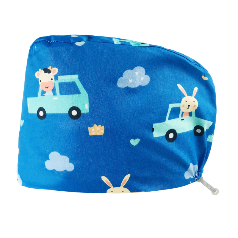 Unisex medvilninė chirurginė kepurė su spauda, plokščias viršus ir kraštas, skirta medicinos personalui, prekės ženklas Nianqing, pavasaris 2023