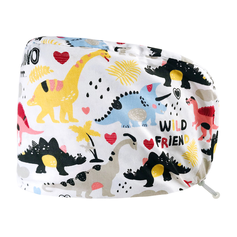 Unisex medvilninė chirurginė kepurė su spauda, plokščias viršus ir kraštas, skirta medicinos personalui, prekės ženklas Nianqing, pavasaris 2023