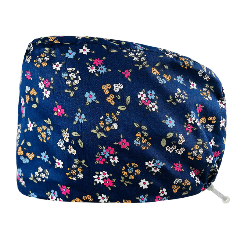 Unisex medvilninė chirurginė kepurė su spauda, plokščias viršus ir kraštas, skirta medicinos personalui, prekės ženklas Nianqing, pavasaris 2023