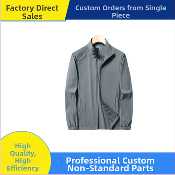 Jachetă pentru bărbați în vârstă - ușoară, croială lejeră, închidere cu fermoar, material din nailon amestec