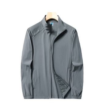 Jachetă pentru bărbați în vârstă - ușoară, croială lejeră, închidere cu fermoar, material din nailon amestec