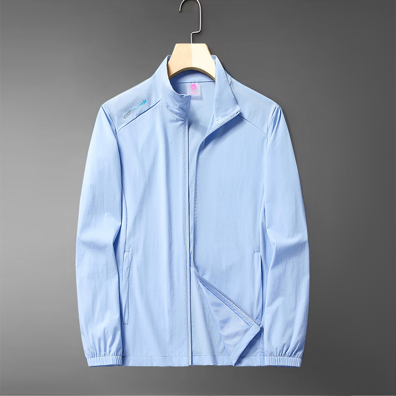 Jachetă pentru bărbați în vârstă - ușoară, croială lejeră, închidere cu fermoar, material din nailon amestec