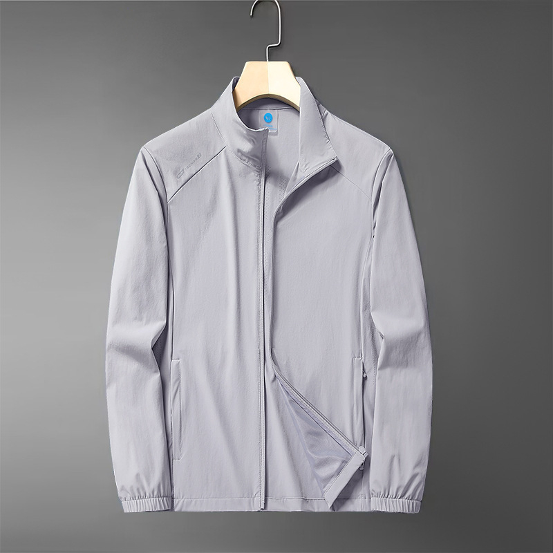 Jachetă pentru bărbați în vârstă - ușoară, croială lejeră, închidere cu fermoar, material din nailon amestec